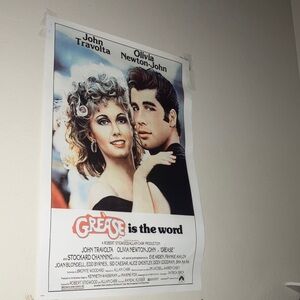 Grease movie poster. Olivia newton john & john travolta
